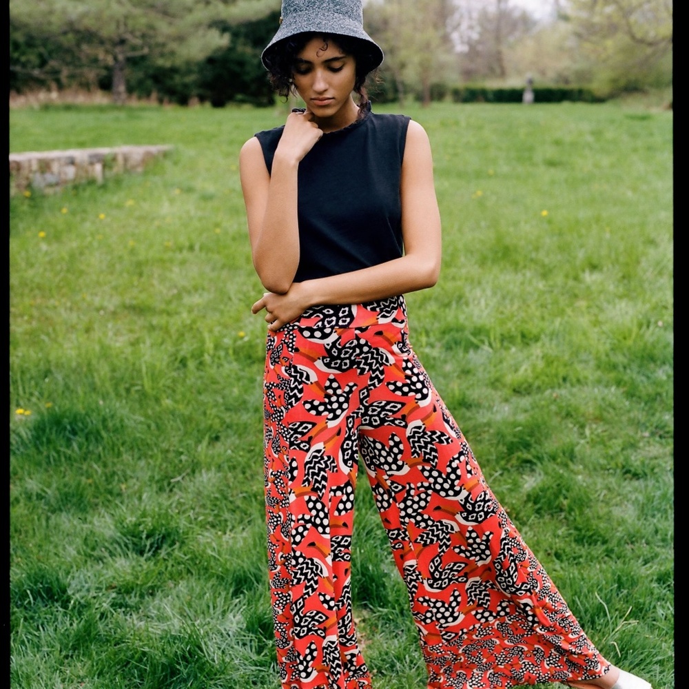 Farm Rio for Anthropologie Knit Wide-Leg Pants, Size XS